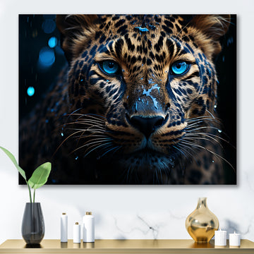 Leopard Nocturnal Sovereign Nighttime Blues - Leopard Wall Decor